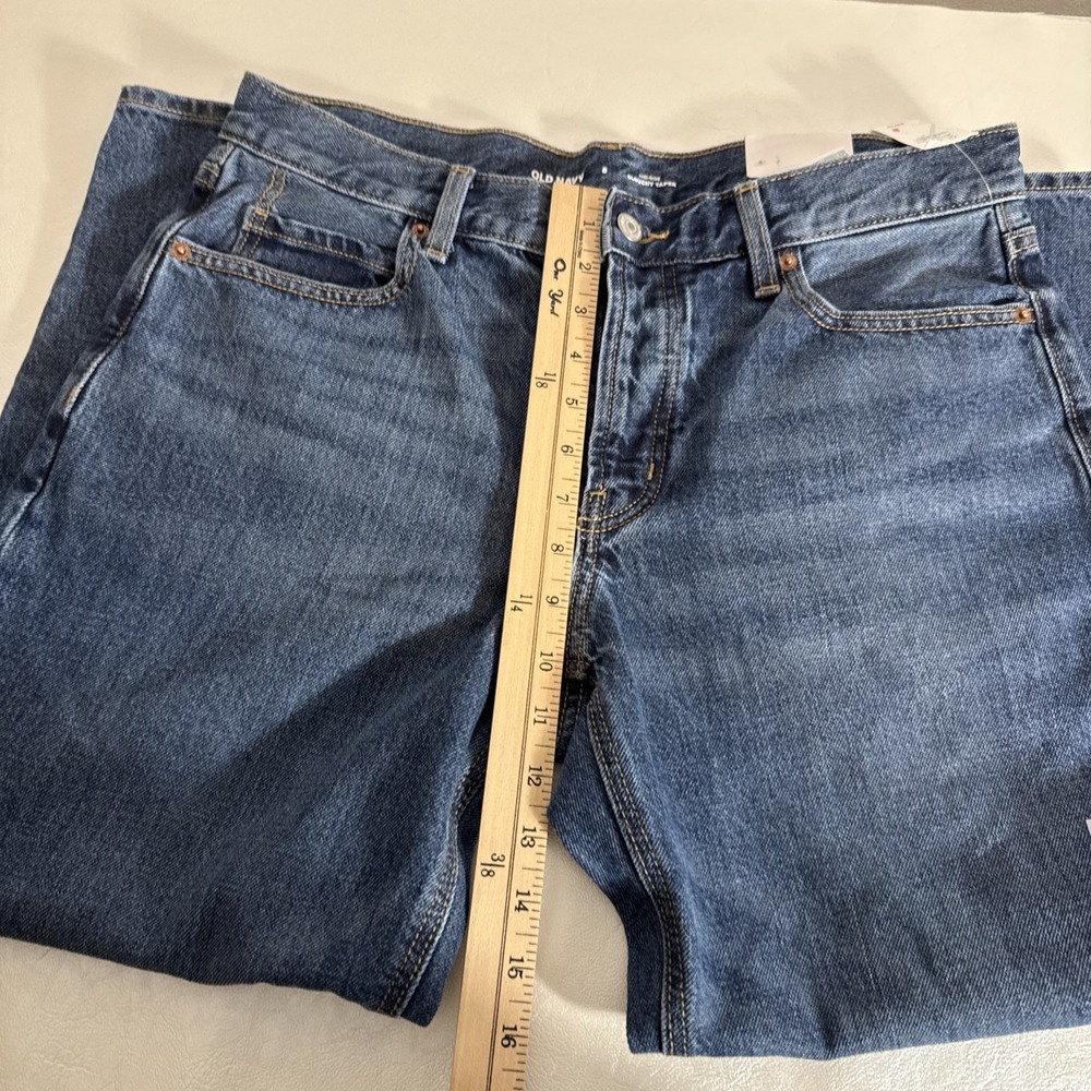 NWT Old Navy Mid-Rise Slouchy Taper Ankle Jeans Size 8 New with Tags - Picture 2 of 10
